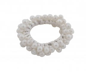 HAIR ELASTIC WITH PEARLS WHITE
