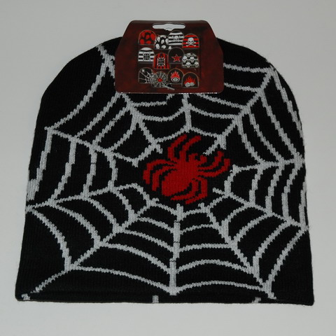 BEANIE RED SPIDER WITH WHITE WEB