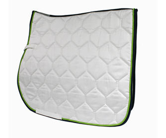 SADDLE PAD EQUEST COTTON WABE WIT/ LIME/D.BLAUW, FULL DR